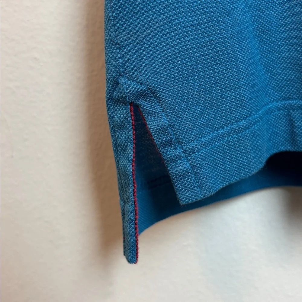 Salvatore Ferragamo Men's Large Zip-Up‎ Polo Shirt Blue Designer